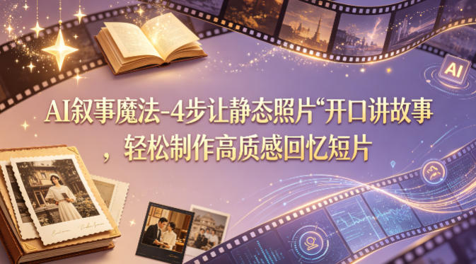 AI叙事魔法-4步让静态照片“开口讲故事”，轻松制作高质感回忆短片采购|汽车产业|汽车配件|机加工企业家交流社群中心