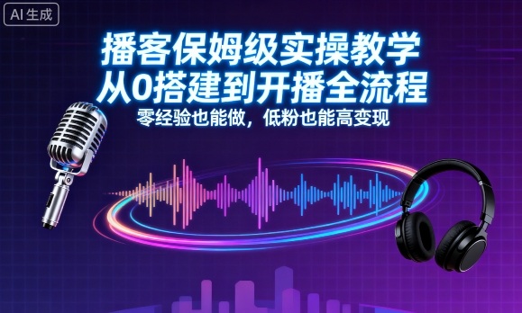 播客保姆级实操教学,从0搭建到开播全流程,零经验也能做,低粉也能高变现采购|汽车产业|汽车配件|机加工蚂蚁智酷企业交流社群中心
