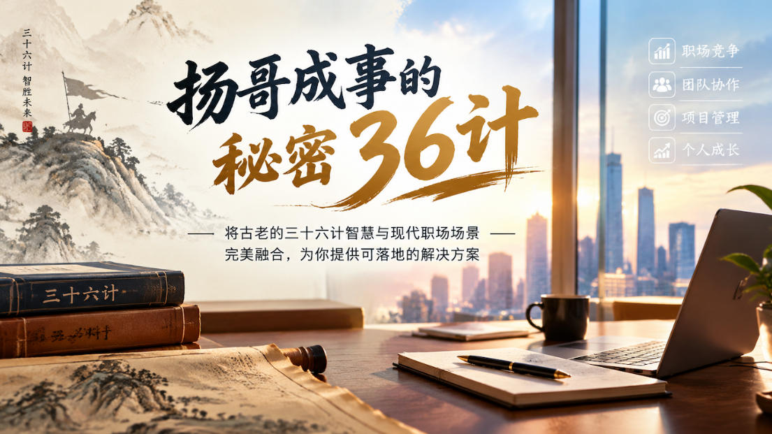 扬哥成事的秘密36计,将古老的三十六计智慧与现代职场场景完美融合,为你提供可落地的解决方案采购|汽车产业|汽车配件|机加工企业家交流社群中心