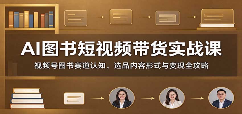 AI图书短视频带货实战课：视频号图书赛道认知，选品内容形式与变现全攻略采购|汽车产业|汽车配件|机加工企业家交流社群中心