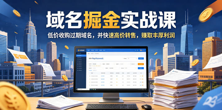 域名交易掘金实战课，低价收购过期域名，并快速高价转售，賺取丰厚利润【原创双语字幕】采购|汽车产业|汽车配件|机加工企业家交流社群中心