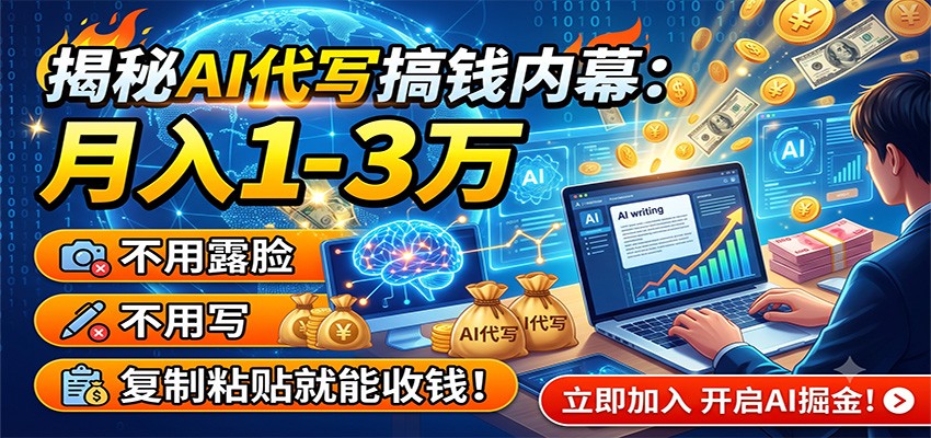 揭秘AI代写搞钱内幕：月入1-3万，不用露脸不用写，复制粘贴就能收钱！采购|汽车产业|汽车配件|机加工企业家交流社群中心