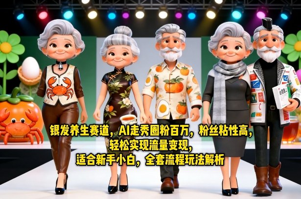 银发养生赛道，AI走秀圈粉百万，粉丝粘性高，轻松实现流量变现，适合新手小白，全套流程玩法解析采购|汽车产业|汽车配件|机加工企业家交流社群中心