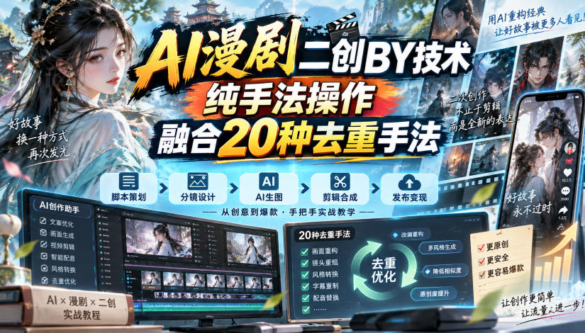 AI漫剧二创搬运技术，纯手法操作，融合20种去重手法采购|汽车产业|汽车配件|机加工企业家交流社群中心