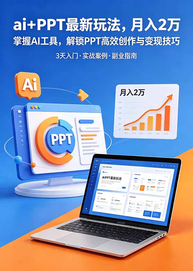 ai+PPT最新玩法，月入2万掌握AI工具，解锁PPT高效创作与变现技巧3天入门，实战案例·副业指南采购|汽车产业|汽车配件|机加工企业家交流社群中心