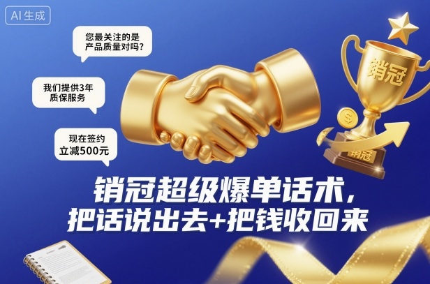 销冠超级爆单话术,把话说出去+把钱收回来采购|汽车产业|汽车配件|机加工蚂蚁智酷企业交流社群中心