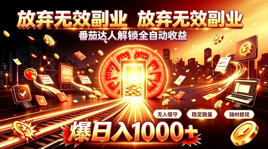 放弃无效副业，番茄达人解锁全自动收益，日入1k+，门槛最低的线上轻资产项目【揭秘】采购|汽车产业|汽车配件|机加工企业家交流社群中心