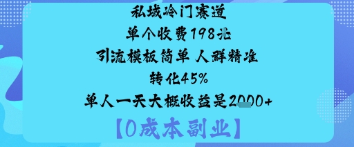 私域冷门赛道:单个收费198米引流模板简单人群精准转化45%单人一天大概收益是1k+采购|汽车产业|汽车配件|机加工蚂蚁智酷企业交流社群中心
