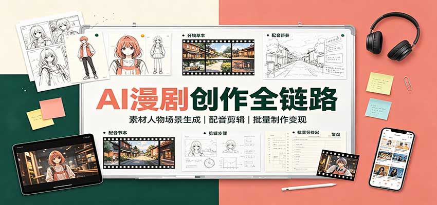 AI漫剧创作全链路：素材人物场景生成，配音剪辑，批量制作变现采购|汽车产业|汽车配件|机加工企业家交流社群中心