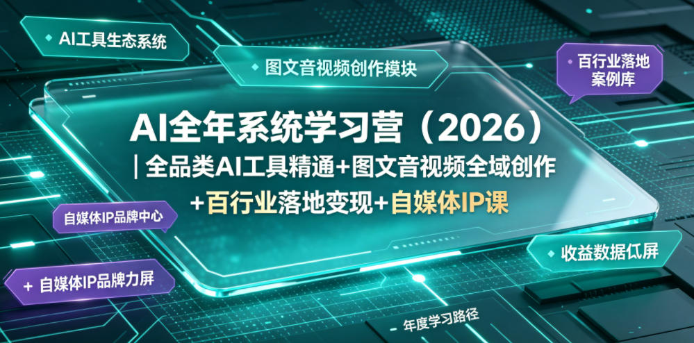 AI全年系统学习营(2026)｜全品类AI工具精通+图文音视频全域创作+百行业落地变现+自媒体IP打造年度进阶大课采购|汽车产业|汽车配件|机加工企业家交流社群中心