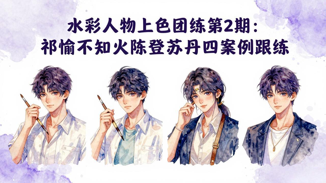 水彩人物上色团练第2期:祁煜不知火陈登苏丹四案例跟练,手把手提升绘画能力采购|汽车产业|汽车配件|机加工企业家交流社群中心