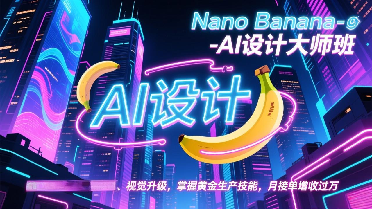Nano Banana-AI设计大师班，修图合成、广告创作、视觉升级，掌握黄金生产技能，月接单增收过万采购|汽车产业|汽车配件|机加工蚂蚁智酷企业交流社群中心