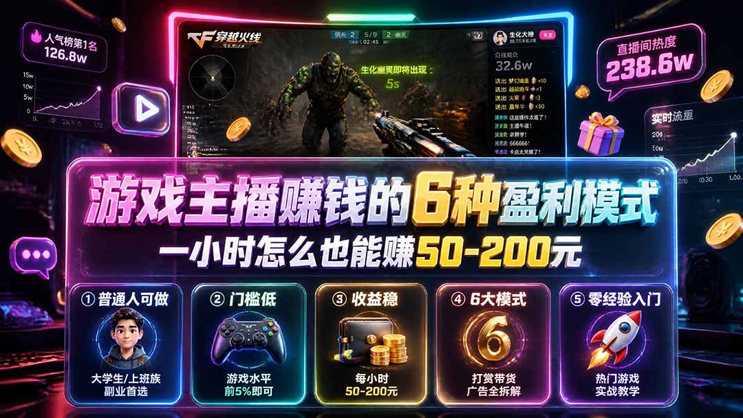付费文章:游戏主播赚钱的6种盈利模式,一小时怎么也能赚50-200元采购|汽车产业|汽车配件|机加工企业家交流社群中心