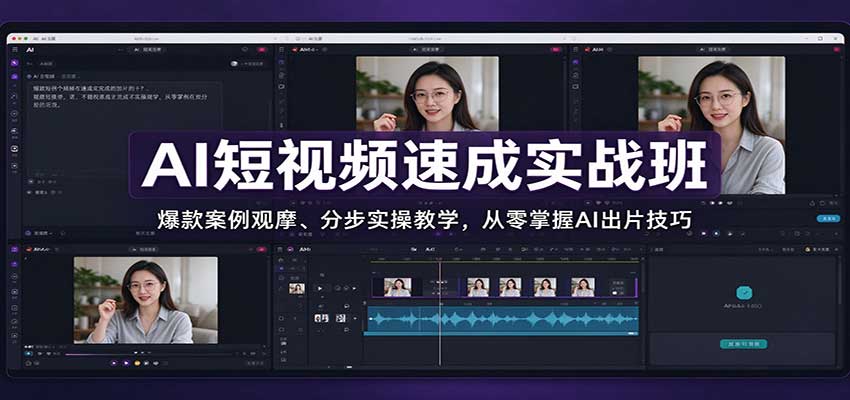 AI短视频速成实战班:爆款案例观摩、分步实操教学,从零掌握AI出片技巧采购|汽车产业|汽车配件|机加工企业家交流社群中心