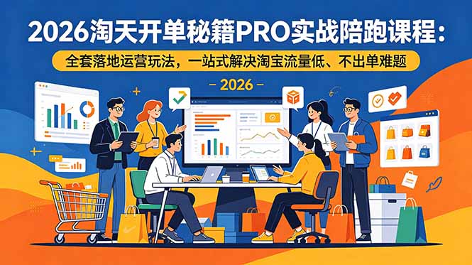 2026淘天开单秘籍PRO实战陪跑课程:全套落地运营玩法,一站式解决淘宝流量低、不出单难题采购|汽车产业|汽车配件|机加工企业家交流社群中心