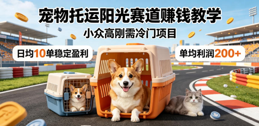 宠物托运阳光赛道賺钱教学，小众高刚需冷门项目，日均10单稳定盈利，单均利润200+采购|汽车产业|汽车配件|机加工企业家交流社群中心