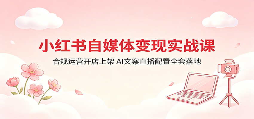 小红书自媒体变现实战课:合规运营开店上架,AI文案直播配置全套落地采购|汽车产业|汽车配件|机加工企业家交流社群中心