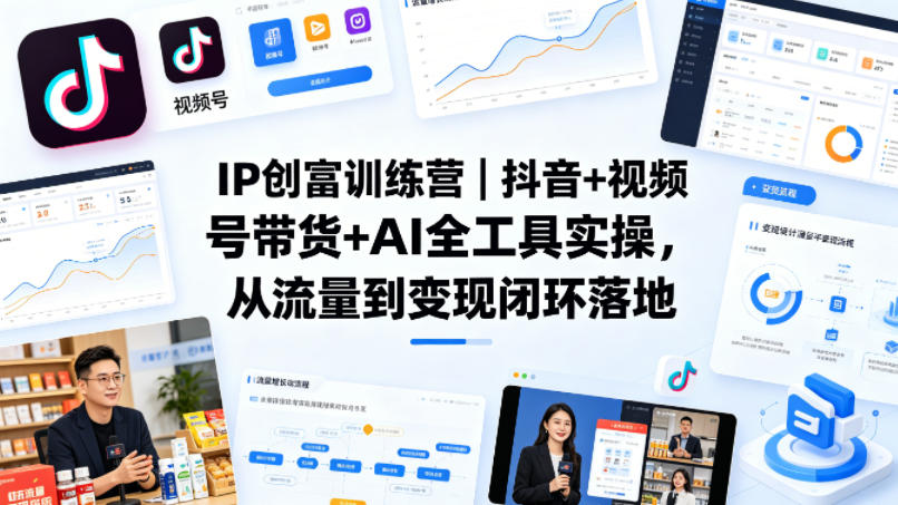 IP创富训练营｜抖音+视频号带货+AI全工具实操，从流量到变现闭环落地采购|汽车产业|汽车配件|机加工企业家交流社群中心
