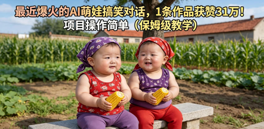最近爆火的AI萌娃搞笑对话，1条作品获赞31W，项目操作简单(保姆级教学)采购|汽车产业|汽车配件|机加工企业家交流社群中心
