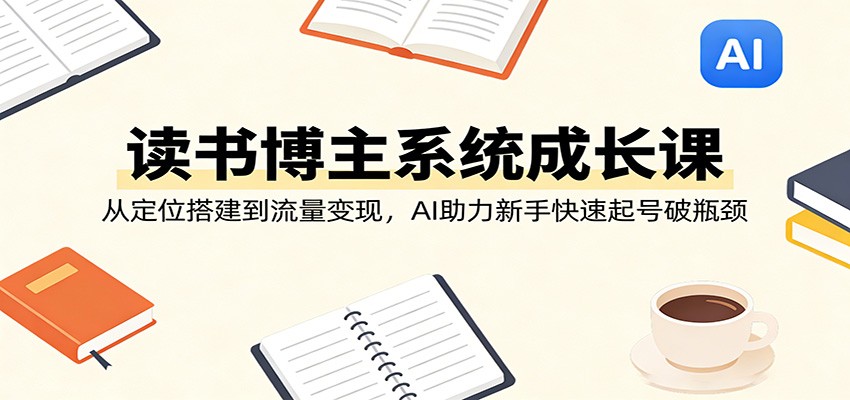 读书博主系统成长课:从定位搭建到流量变现,AI助力新手快速起号破瓶颈采购|汽车产业|汽车配件|机加工企业家交流社群中心