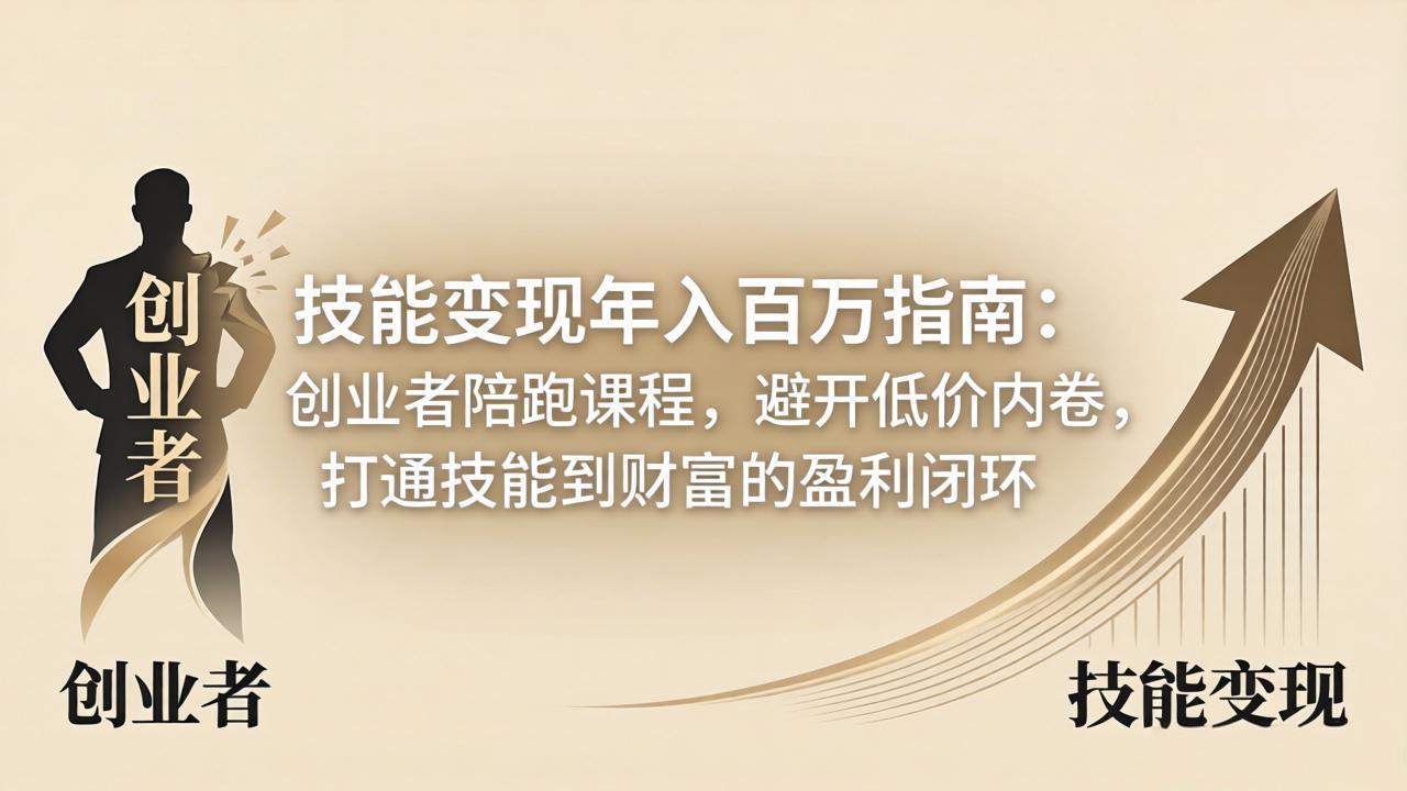 技能变现年入百万指南：创业者陪跑课程，避开低价内卷，打通技能到财富的盈利闭环采购|汽车产业|汽车配件|机加工企业家交流社群中心