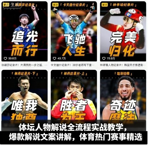 体坛人物解说全流程实战教学,爆款解说文案讲解,体育热门赛事精选采购|汽车产业|汽车配件|机加工蚂蚁智酷企业交流社群中心