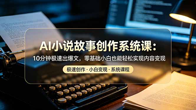 AI小说故事创作系统课：10分钟极速出爆文，零基础小白也能轻松实现内容变现采购|汽车产业|汽车配件|机加工企业家交流社群中心