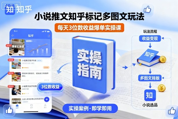 小说推文知乎标记多图文玩法,每天3位数收益爆单实操课采购|汽车产业|汽车配件|机加工蚂蚁智酷企业交流社群中心