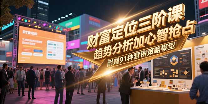 财富定位三阶课,趋势分析加心智抢占,附赠91种营销策略模型采购|汽车产业|汽车配件|机加工蚂蚁智酷企业交流社群中心