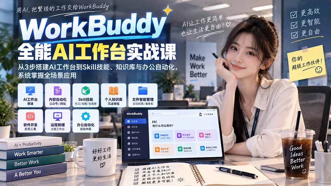 WorkBuddy全能AI工作台实战课：从3步搭建AI工作台到Skill技能、知识库与办公自动化，系统掌握全场景应用采购|汽车产业|汽车配件|机加工企业家交流社群中心