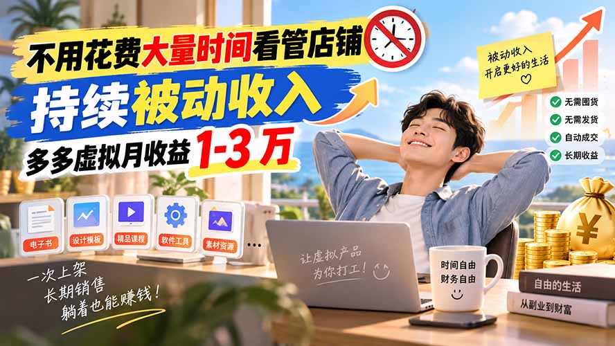 不用花费大量时间看管店铺，持续被动收入，多多虚拟月收益 1-3 万采购|汽车产业|汽车配件|机加工企业家交流社群中心