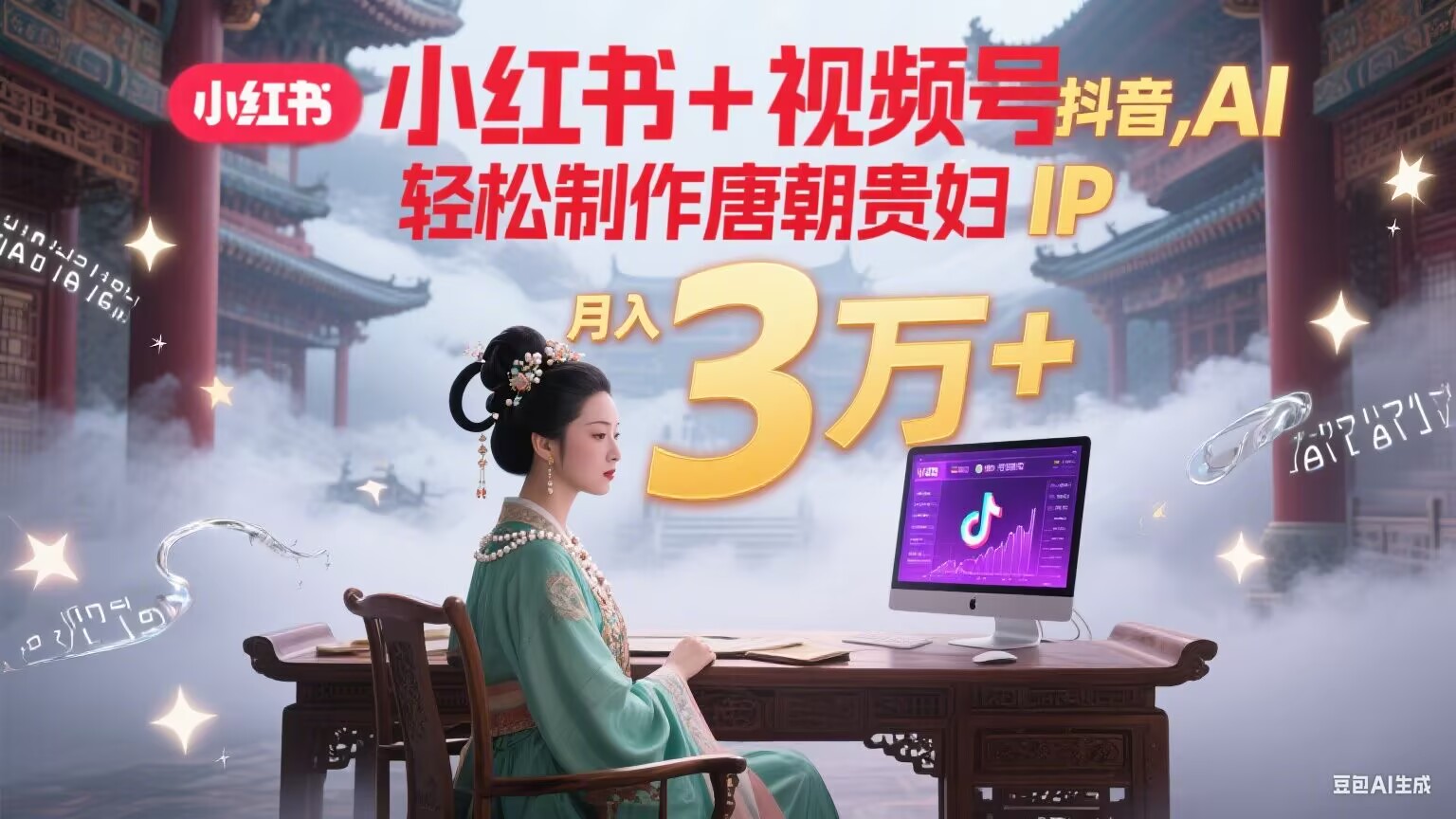 小红书+视频号+抖音,AI轻松制作唐朝贵妇IP,毒鸡汤、励志、减肥瘦身、养生赛道轻松切入,每天30分钟,轻松产出N条,月入3万+采购|汽车产业|汽车配件|机加工蚂蚁智酷企业交流社群中心