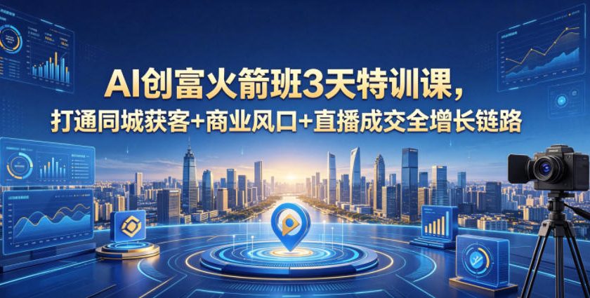 AI创富火箭班3天特训课,打通同城获客+商业风口+直播成交全增长链路,2026年4月新课采购|汽车产业|汽车配件|机加工企业家交流社群中心