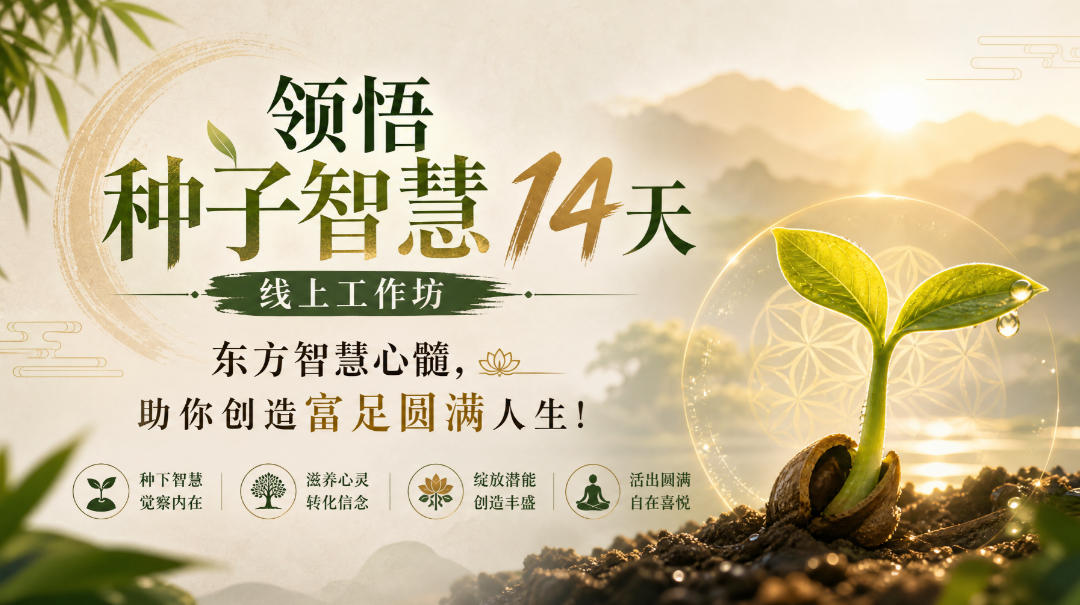 鹿大米领悟种子智慧14天线上工作坊，东方智慧心髓，助你创造富足圆满人生！采购|汽车产业|汽车配件|机加工企业家交流社群中心