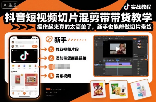 抖音短视频切片混剪带货教学,操作起来真的太简单了,新手也能做切片带货采购|汽车产业|汽车配件|机加工蚂蚁智酷企业交流社群中心