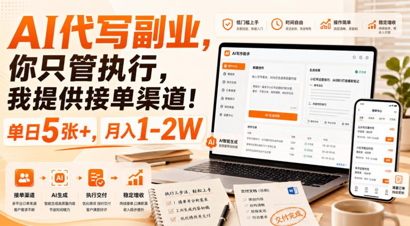 AI代写副业，你只管执行，我提供接单渠道！单日5张+，月入1-2W【揭秘】采购|汽车产业|汽车配件|机加工企业家交流社群中心