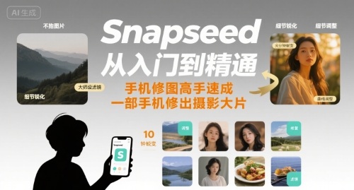 Snapseed从入门到精通,手机修图高手速成,一部手机就能修出摄影大片采购|汽车产业|汽车配件|机加工蚂蚁智酷企业交流社群中心