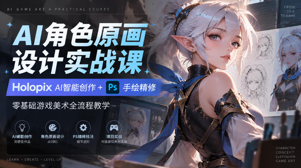 AI角色原画设计实战课|Holopix AI智能创作+PS手绘精修,零基础游戏美术全流程教学采购|汽车产业|汽车配件|机加工企业家交流社群中心