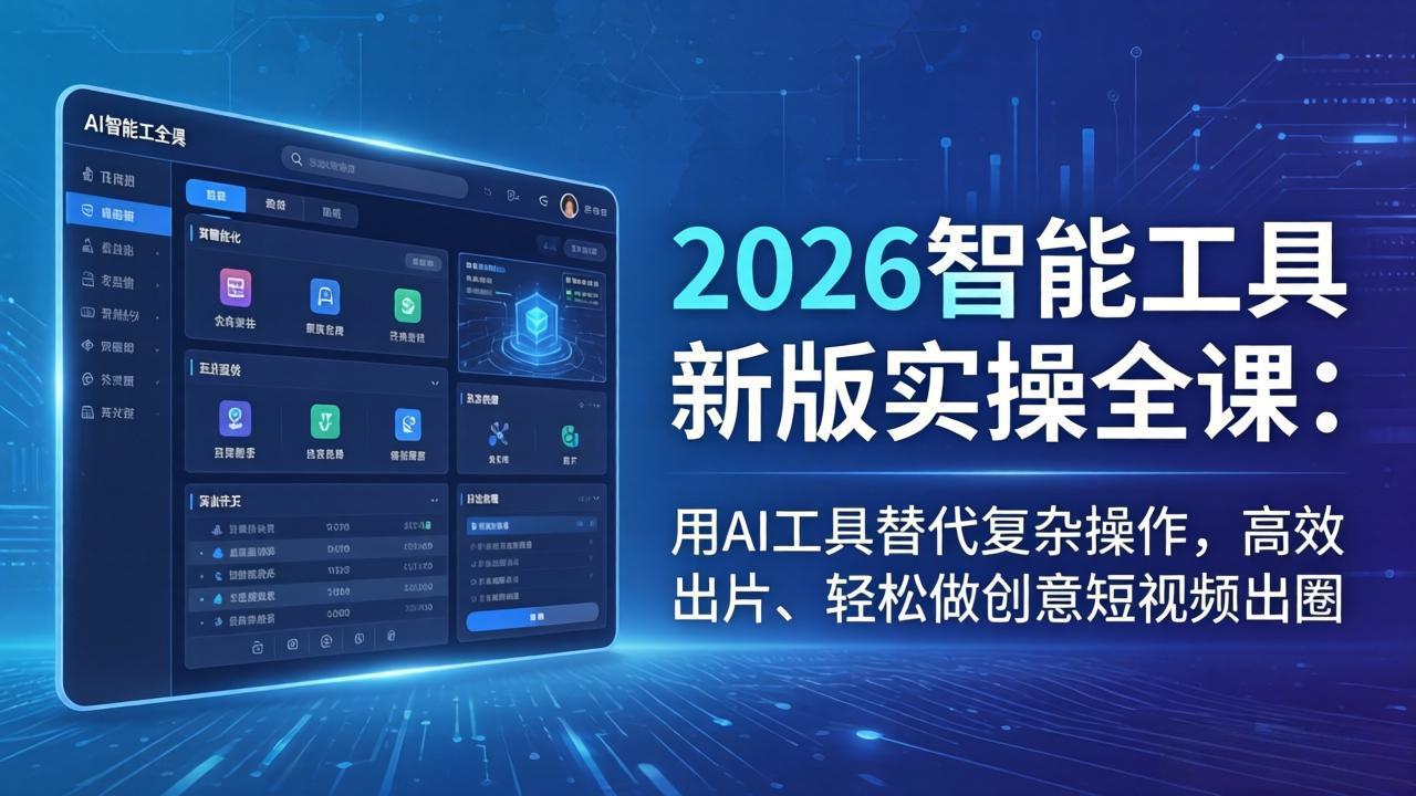 2026智能工具新版实操全课：用AI工具替代复杂操作，高效出片、轻松做创意短视频出圈采购|汽车产业|汽车配件|机加工企业家交流社群中心