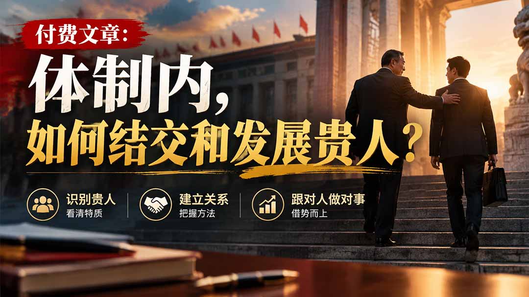 【无水印】付费文章：体制内，如何结交和发展贵人?采购|汽车产业|汽车配件|机加工企业家交流社群中心