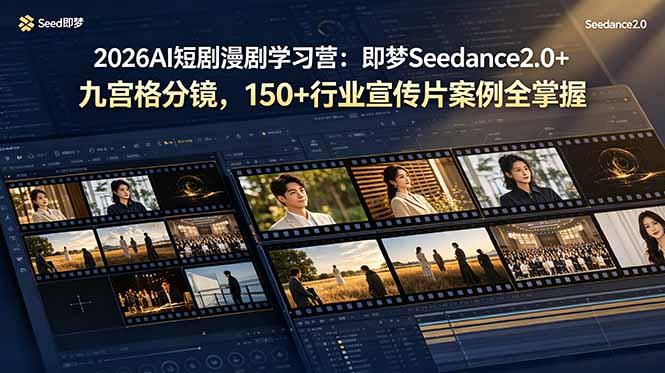 2026AI短剧漫剧学习营：即梦Seedance2.0+九宫格分镜，150+行业宣传片案例全掌握采购|汽车产业|汽车配件|机加工企业家交流社群中心
