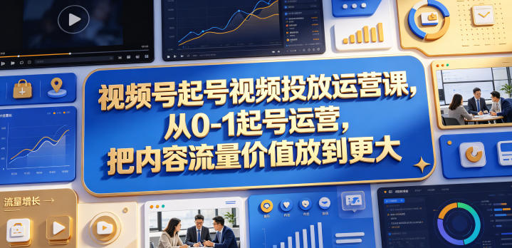 视频号起号视频投放运营课，从0-1起号运营，把内容流量价值放到更大采购|汽车产业|汽车配件|机加工企业家交流社群中心