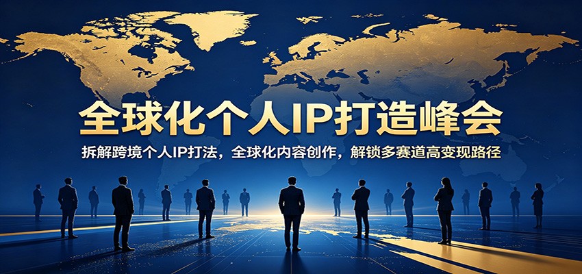 全球化个人IP打造峰会：拆解跨境个人IP打法，全球化内容创作，解锁多赛道高变现路径采购|汽车产业|汽车配件|机加工企业家交流社群中心