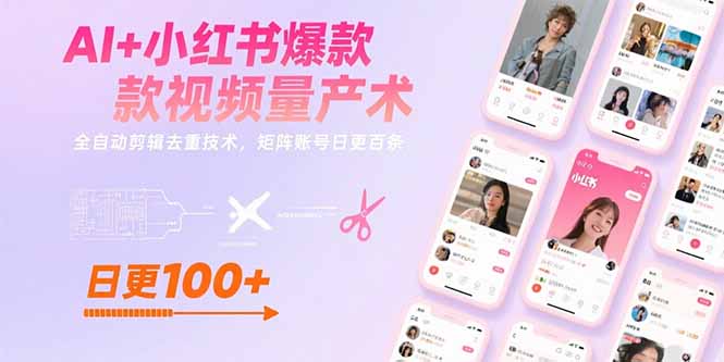 AI+小红书爆款视频量产术:全自动剪辑去重技术,矩阵账号日更百条采购|汽车产业|汽车配件|机加工蚂蚁智酷企业交流社群中心
