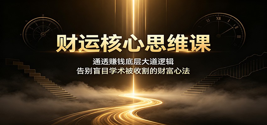 财运核心思维课:通透赚钱底层大道逻辑,告别盲目学术被收割的财富心法采购|汽车产业|汽车配件|机加工企业家交流社群中心