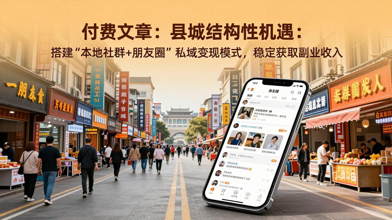 付费文章:县城结构性机遇:搭建“本地社群+朋友圈”私域变现模式,稳定获取副业收入采购|汽车产业|汽车配件|机加工蚂蚁智酷企业交流社群中心