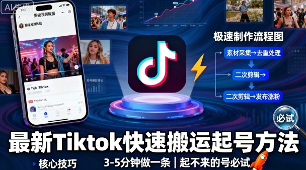 最新Tiktok快速搬运快速起号方法,3-5分钟做一条,起不来的号可以试试采购|汽车产业|汽车配件|机加工蚂蚁智酷企业交流社群中心