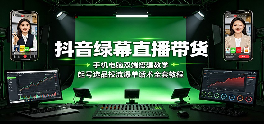 抖音绿幕直播带货:手机电脑双端搭建教学,起号选品投流爆单话术全套教程采购|汽车产业|汽车配件|机加工企业家交流社群中心
