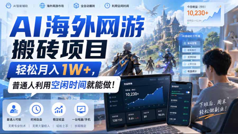 AI海外网游搬砖项目，矩阵可日入1000+，普通人利用空闲时间就能做！采购|汽车产业|汽车配件|机加工企业家交流社群中心