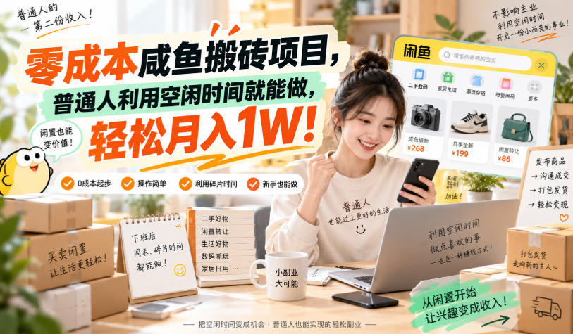 零成本咸鱼搬砖项目,普通人利用空闲时间就能做,轻松月入1W!【揭秘】采购|汽车产业|汽车配件|机加工企业家交流社群中心